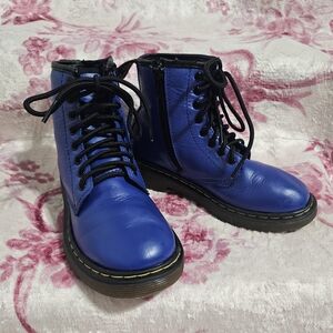 Dr. Martens Kids Blue Lace-Up Boots